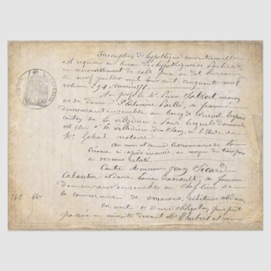 Papier Mousseline Découpage de l'ancien script français (Recto)