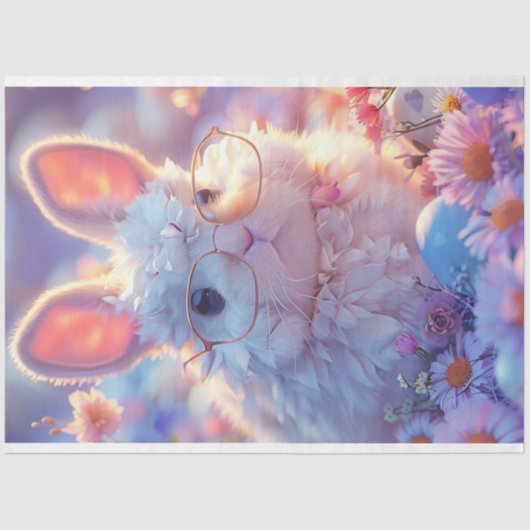 Papier Mousseline Découpage de lapin d'oeuf de Pâques (Recto)