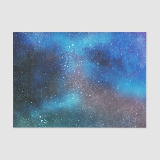 Papier Mousseline Découpage de l'aquarelle Abstraite du ciel de nuit (Recto)