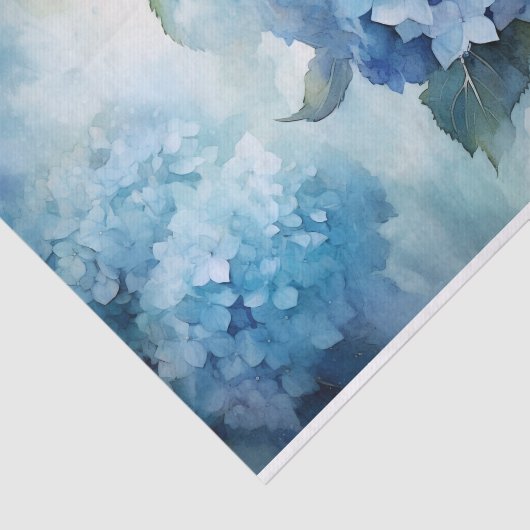 Papier Mousseline Découpage de l'aquarelle bleue Hydrangea (Détail)