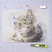 Papier Mousseline Découpage de l'aquarelle de chat (Artisanat)