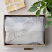 Papier Mousseline Découpage de l'aquarelle de Chouette neigeuse (Cadeau)