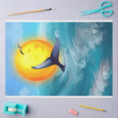 Papier Mousseline Découpage de l'aquarelle des baleines (Artisanat)