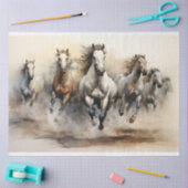 Papier Mousseline Découpage de l'aquarelle des Chevaux sauvages (Artisanat)