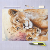 Papier Mousseline Découpage de l'aquarelle Fleur sauvage Lion Cub (Artisanat)