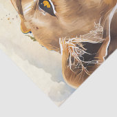 Papier Mousseline Découpage de l'aquarelle Fleur sauvage Lion Cub (Détail)