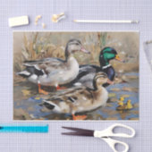 Papier Mousseline Découpage de l'aquarelle Mallard Ducks (Artisanat)
