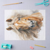 Papier Mousseline Découpage de l'aquarelle Palomino Horse (Artisanat)