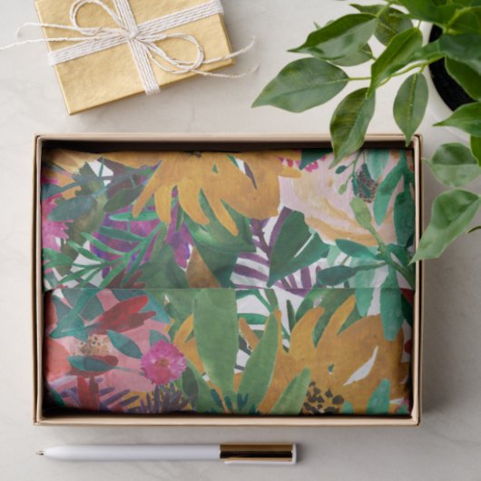 Papier Mousseline Découpage de l'aquarelle tropicale (Cadeau)