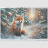 Papier Mousseline Découpage de l'artisanat de renard de bois d'hiver (Recto)