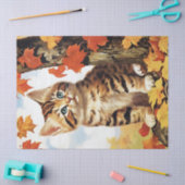 Papier Mousseline Découpage de l'automne de l'animal de chat mignon (Artisanat)