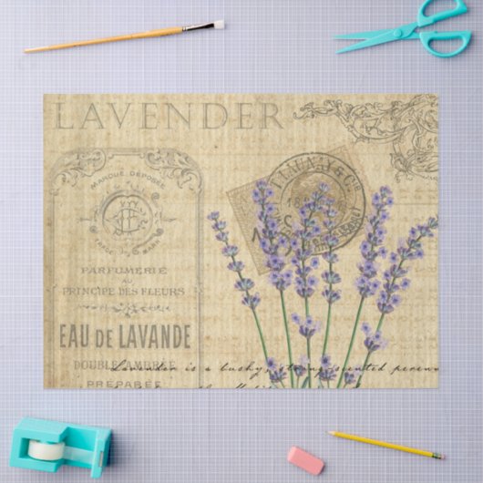 Papier Mousseline Découpage de lavande (Artisanat)