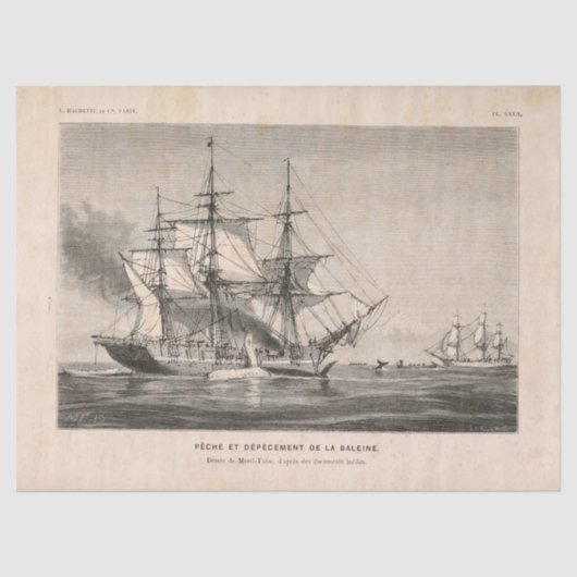 Papier Mousseline Découpage de l'Ephémère de bateau nautique françai (Recto)