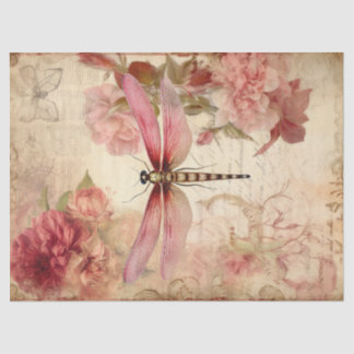 Papier Mousseline Découpage de l'éphémère de libellule vintage
