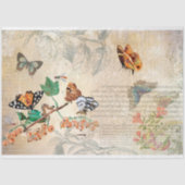 Papier Mousseline Découpage de l'éphémère de papillon vintage (Recto)