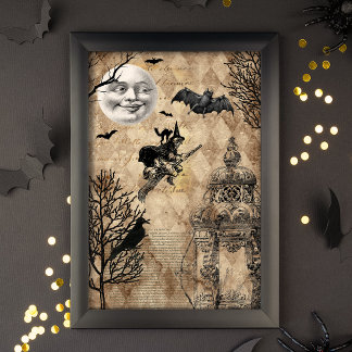 Papier Mousseline Découpage de l'éphémère d'Halloween vintage