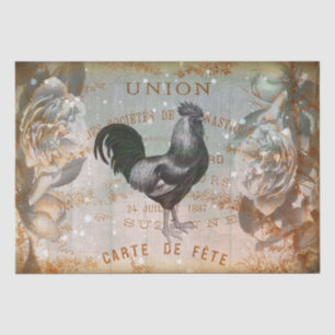 Papier Mousseline Découpage de l'Ephémère du coq vintage