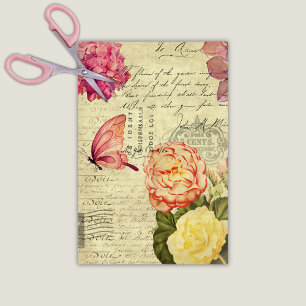 Papier Mousseline Découpage de l'Ephémère florale antique