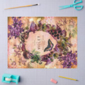 Papier Mousseline Découpage de l'éphémère papillon violet vintage (Artisanat)