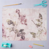 Papier Mousseline Découpage de l'Ephémère végétale rose vintage (Artisanat)