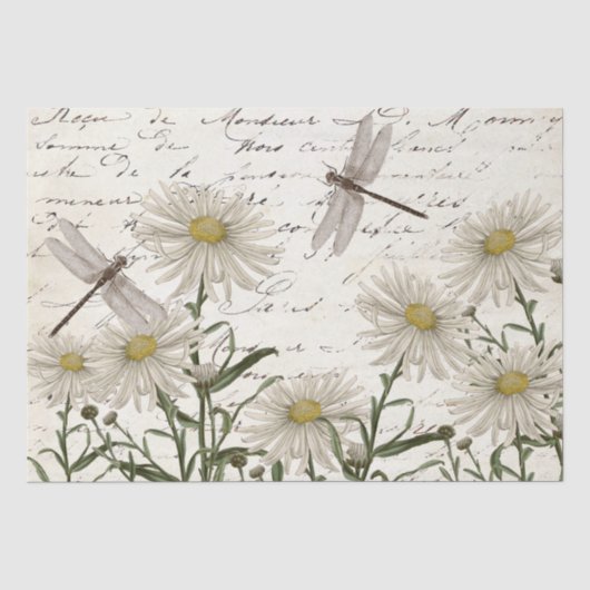 Papier Mousseline Découpage de libellules Fleur sauvage de script fr (Recto)