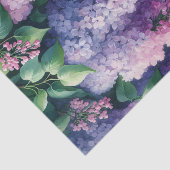 Papier Mousseline Découpage de lilas à l'aquarelle drapé (Détail)