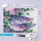 Papier Mousseline Découpage de lilas à l'aquarelle drapé (Artisanat)