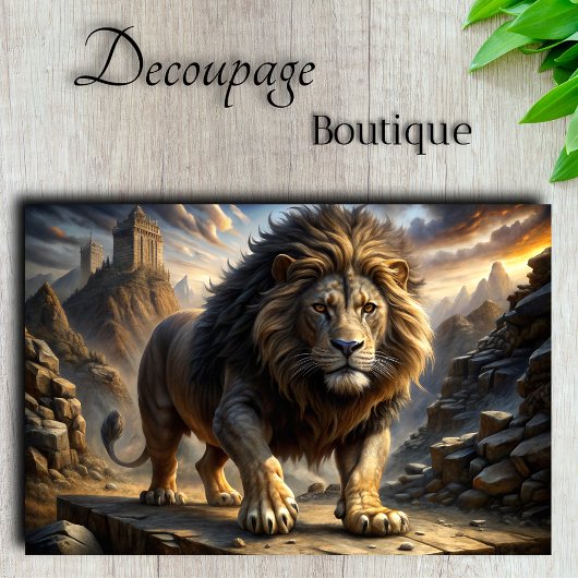 Papier Mousseline Découpage de Lion Imaginaire majestueux