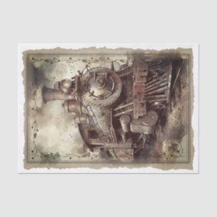 Papier Mousseline Découpage de locomotive Vintage victorienne
