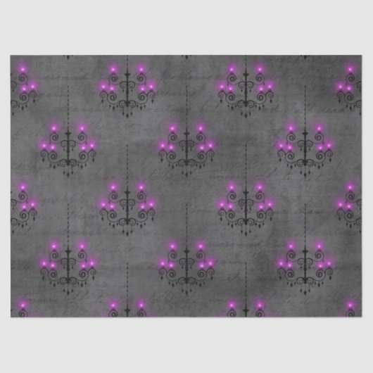 Papier Mousseline Découpage de lustre gothique violet et noir (Recto)