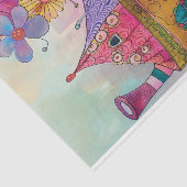 PAPIER MOUSSELINE DÉCOUPAGE DE MAISON DE TASSE DE THÉ BLANC (Détail)