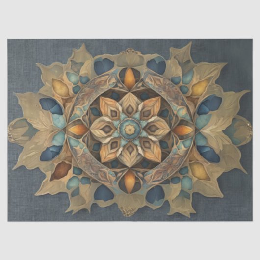 Papier Mousseline Découpage de mandala de couleur subtile (Recto)
