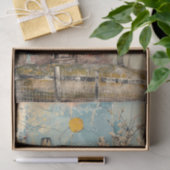 PAPIER MOUSSELINE DÉCOUPAGE DE MÉDIAS MIXTES SHABBY RED FARMHOUSE (Cadeau)