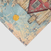 PAPIER MOUSSELINE DÉCOUPAGE DE MÉDIAS MIXTES SHABBY RED FARMHOUSE (Détail)