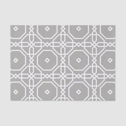 Papier Mousseline Découpage de Motif géométrique blanc gris (Recto)