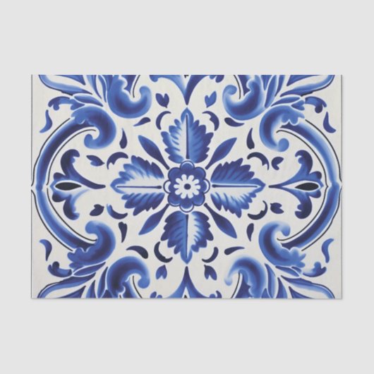 Papier Mousseline Découpage de motif portugais mignon (Recto)