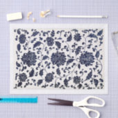 Papier Mousseline Découpage de motifs floraux bleus (Artisanat)