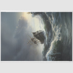 Papier Mousseline Découpage de navire Stormy Seas