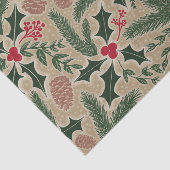 Papier Mousseline Découpage de Noël À feuillage persistant Holly et (Détail)