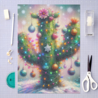 Papier Mousseline Découpage de Noël Saguaro Cactus