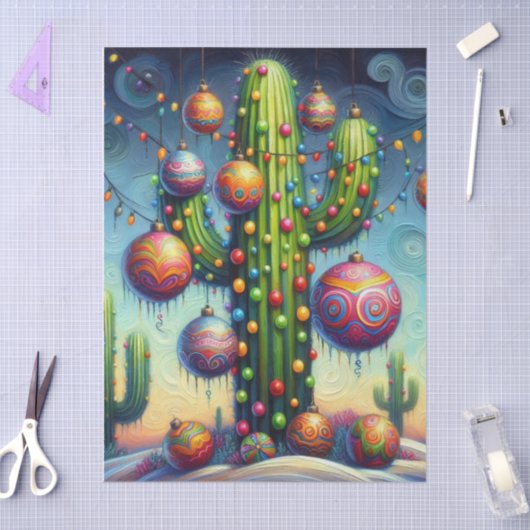 Papier Mousseline Découpage de Noël Sud-Ouest du Saguaro Cactus (Artisanat)