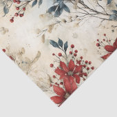 Papier Mousseline Découpage de Noël vintage Red Poinsettia (Détail)