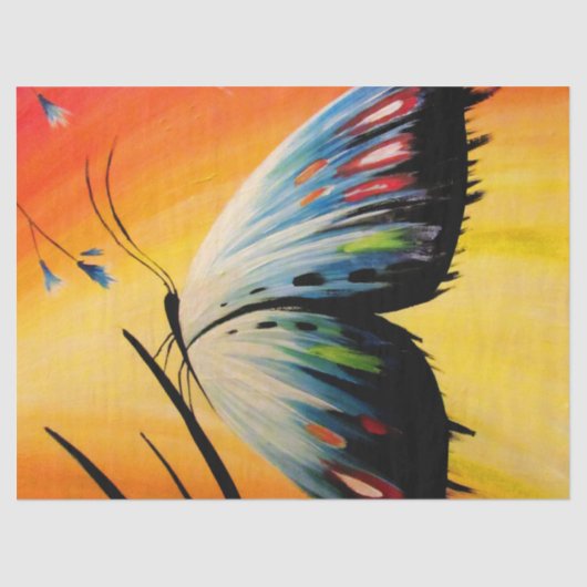 Papier Mousseline Découpage de papillon aquarelle artistique (Recto)