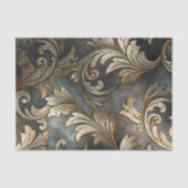 Papier Mousseline Découpage de parchemin baroque doré (Recto)