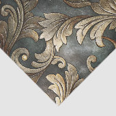 Papier Mousseline Découpage de parchemin baroque doré (Détail)