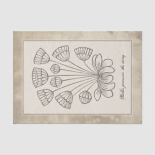 Papier Mousseline Découpage de parchemin de fleur de marguerite vint