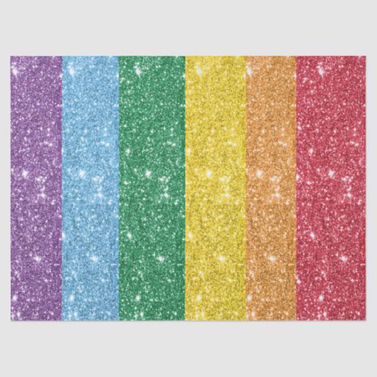 Papier Mousseline Découpage de Parties scintillant LGBT Rainbow (Recto)