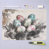 Papier Mousseline Découpage de peinture à l'encre d'oeuf (Artisanat)