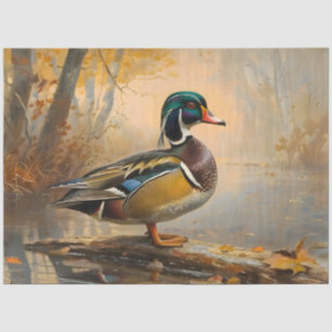 Papier Mousseline Découpage de peinture à l'huile de canard de bois