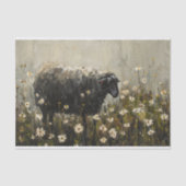 Papier Mousseline Découpage de peinture à l'huile de mouton noir vin (Recto)